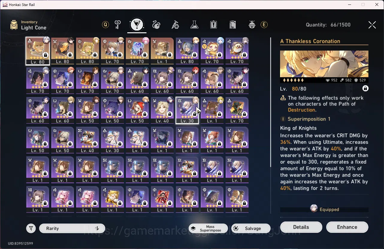 Honkai Star Rail Accounts Asia | TL 69 | 8 Limit | Phainon | Cerydra | Sunda image 5