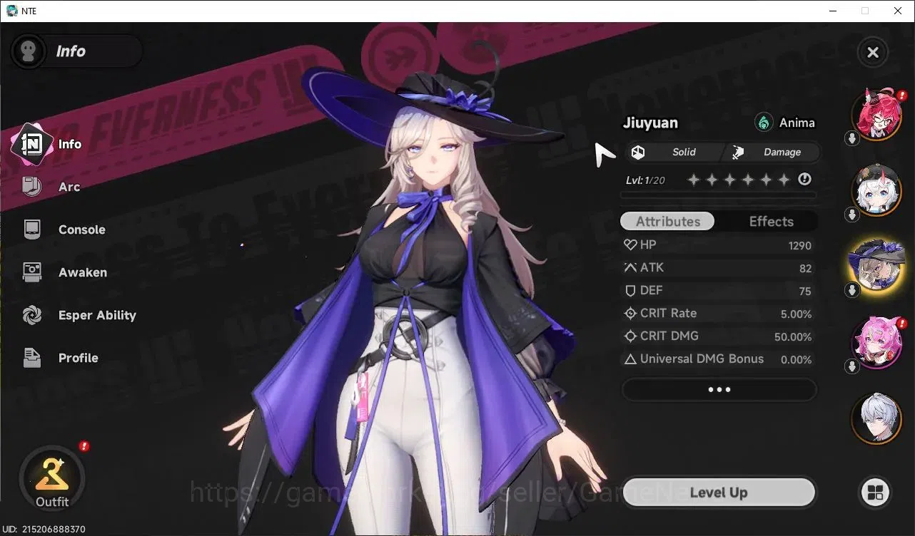 Neverness to Everness Accounts GLOBAL EU|HL 3|3 SSR Limited Nanally, Jiuyan, Saki image 2