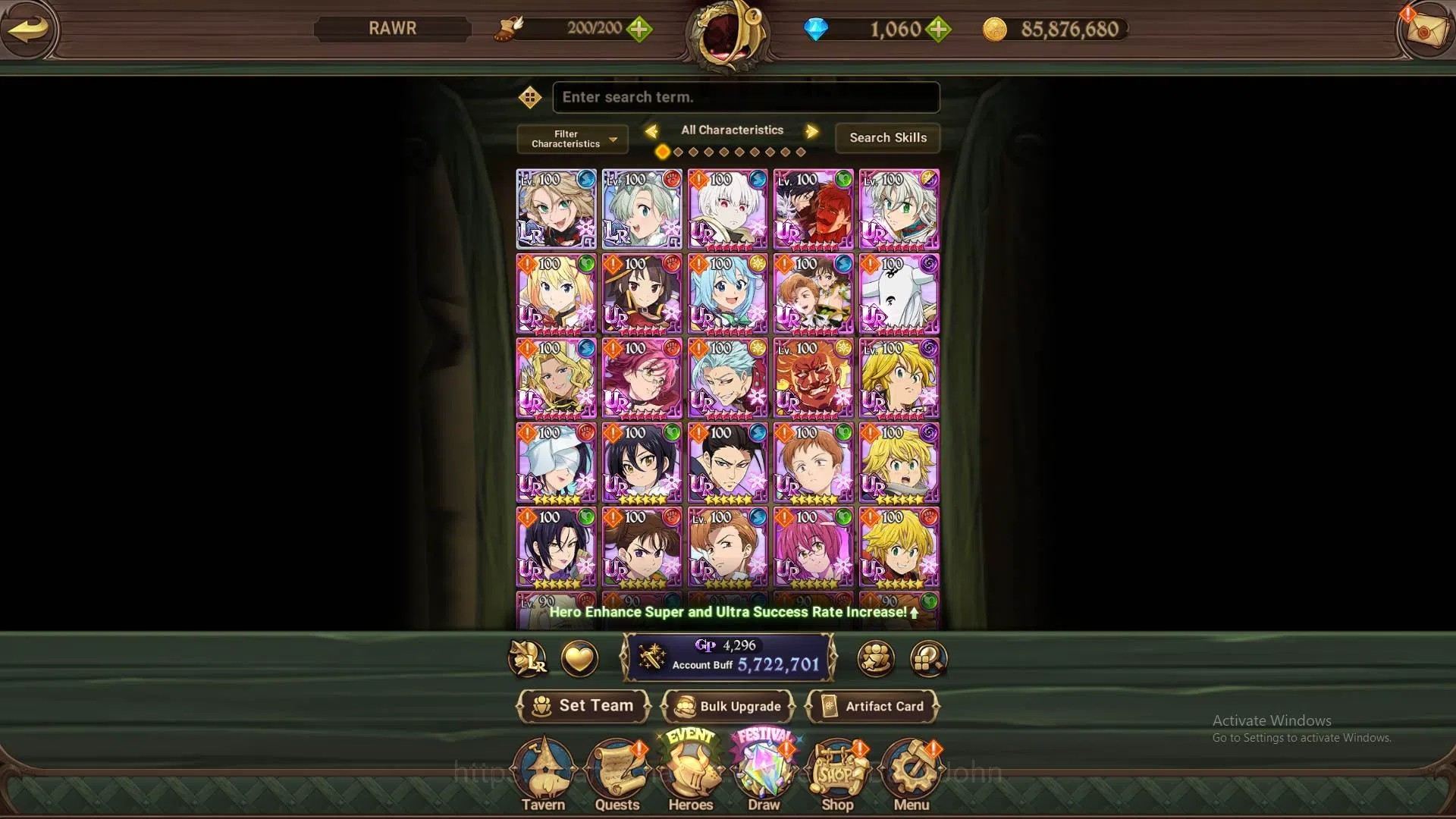 The Seven Deadly Sins: Grand Cross Accounts Global|5,7M CC|1055 DM|2 LR+9 UR+Collab Full Konos image 8