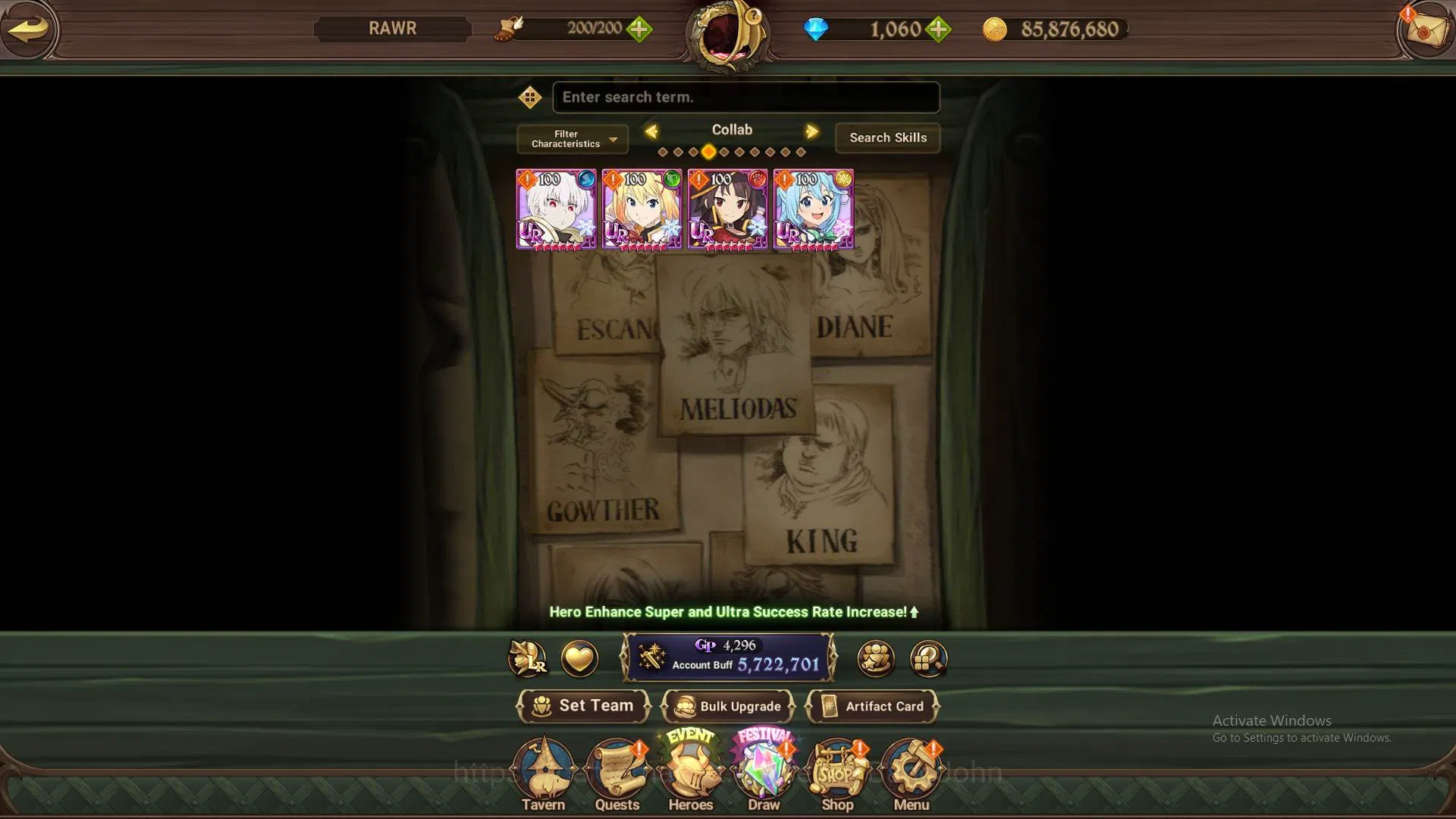 The Seven Deadly Sins: Grand Cross Accounts Global|5,7M CC|1055 DM|2 LR+9 UR+Collab Full Konos image 9