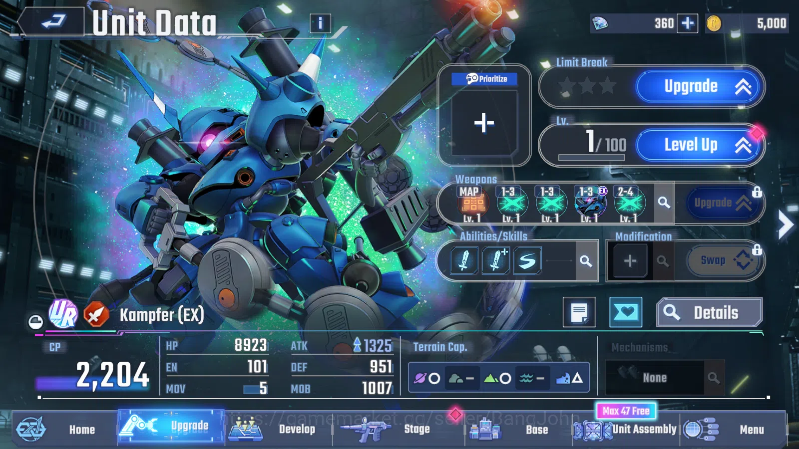 SD Gundam G Generation ETERNAL Accounts [GLOBAL] Rank 1 Starter | 7 Unit UR | 8 Pilot UR | image 9