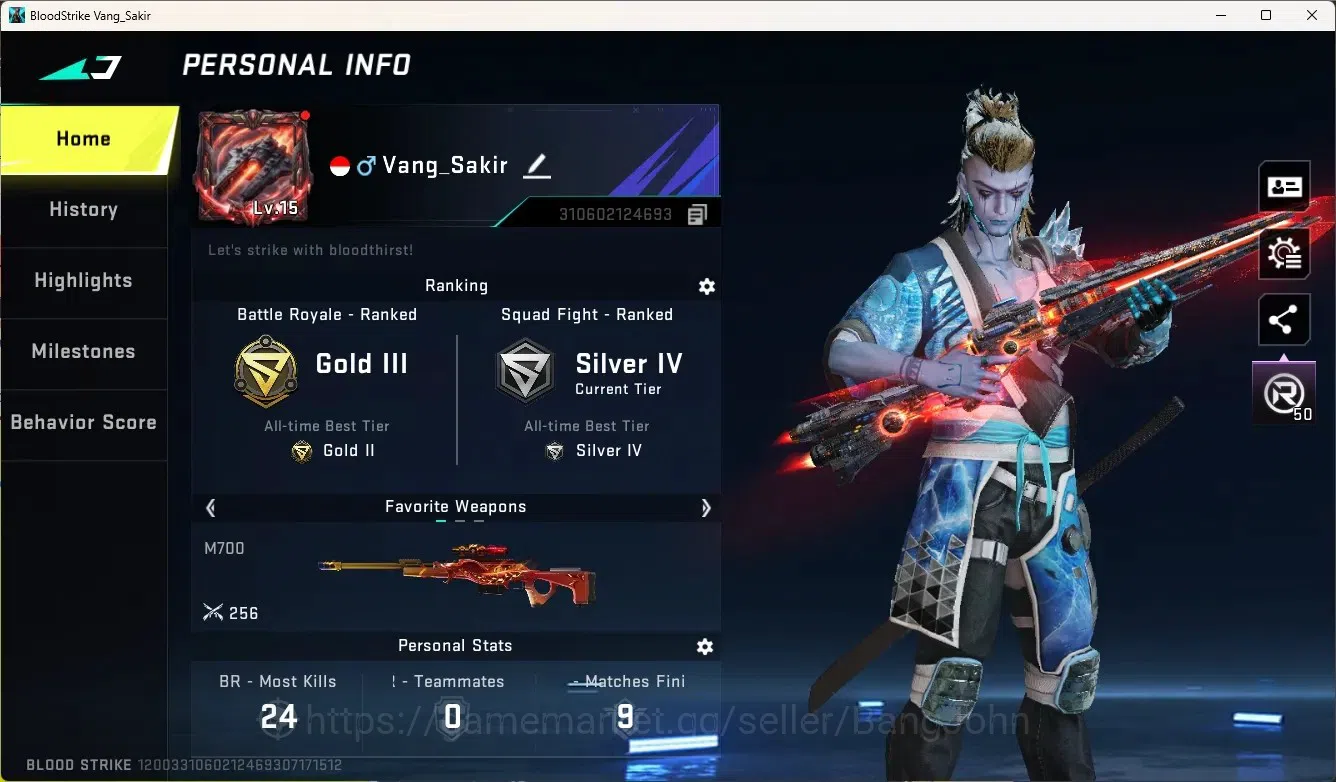 Blood Strike Accounts Others ASIA|1 Evo Gun: M1887 - Destroyer|1 Limited Gun:Origin-12|2 Ultra Gun|3 Legendary Gun|Check SS 1