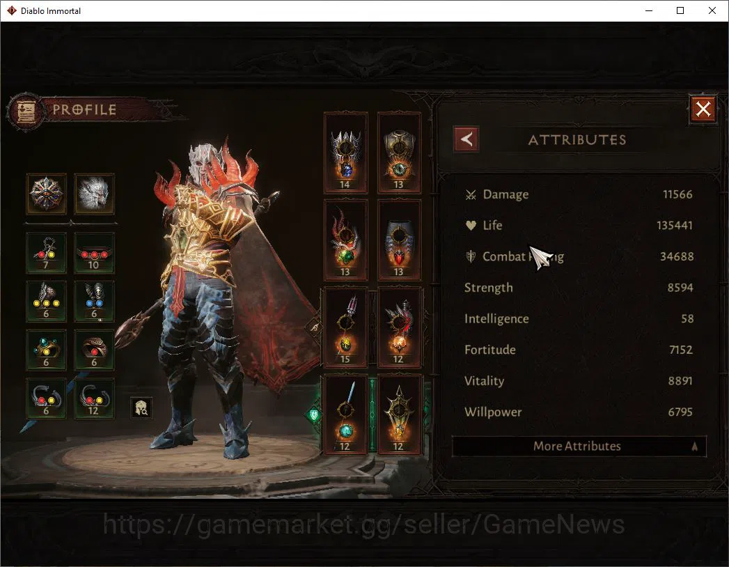 Diablo Immortal Accounts SEA-Verathiel|Lv60 (614)| Blood knight|34k CR|Reso image 3