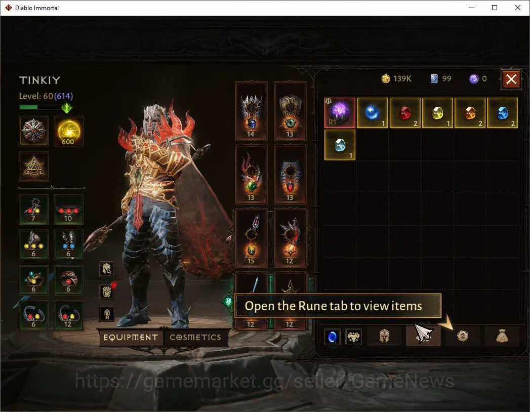 Diablo Immortal Accounts SEA-Verathiel|Lv60 (614)| Blood knight|34k CR|Reso image 6