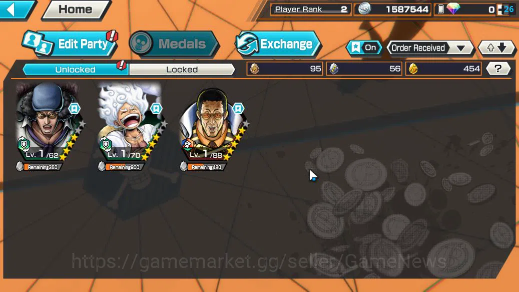 One Piece Bounty Rush Accounts Global|3 EX|BP Kuzan,Gear5 Luffy,[Borsalino]|Rank  image 3