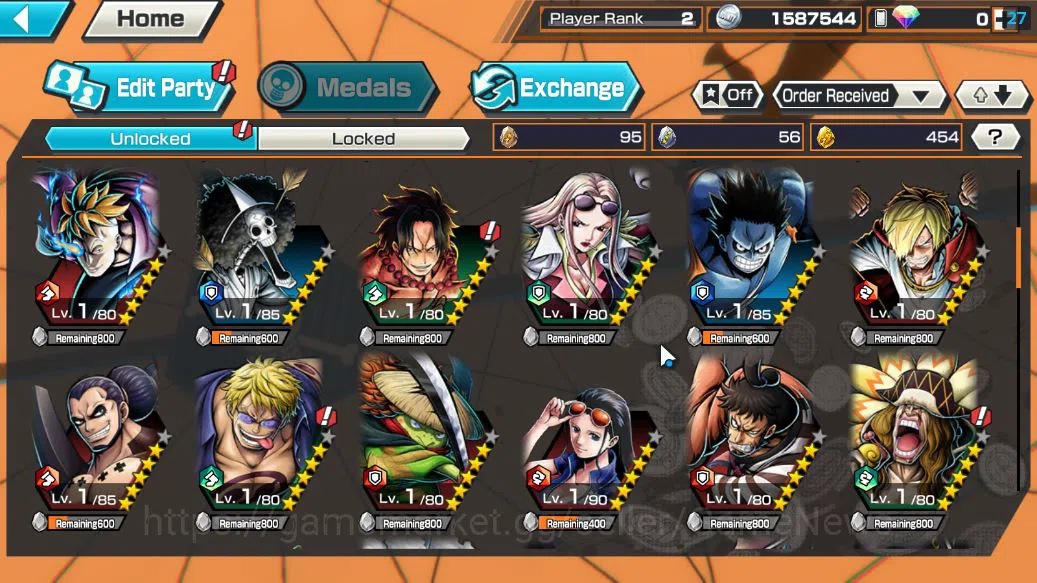 One Piece Bounty Rush Accounts Global|3 EX|BP Kuzan,Gear5 Luffy,[Borsalino]|Rank  image 5