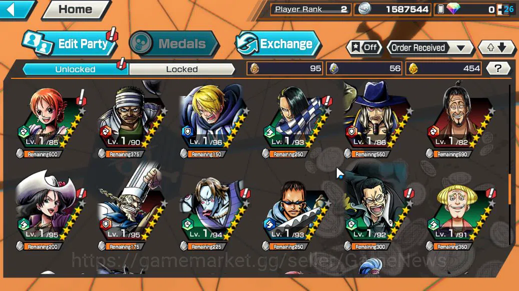 One Piece Bounty Rush Accounts Global|3 EX|BP Kuzan,Gear5 Luffy,[Borsalino]|Rank  image 7