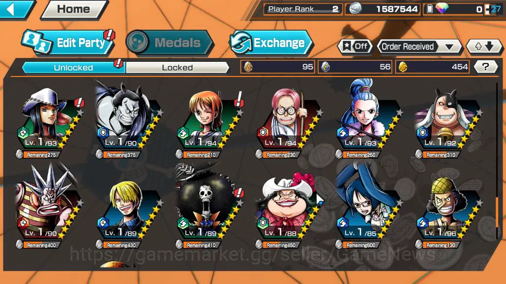 One Piece Bounty Rush Accounts Global|3 EX|BP Kuzan,Gear5 Luffy,[Borsalino]|Rank  image 8