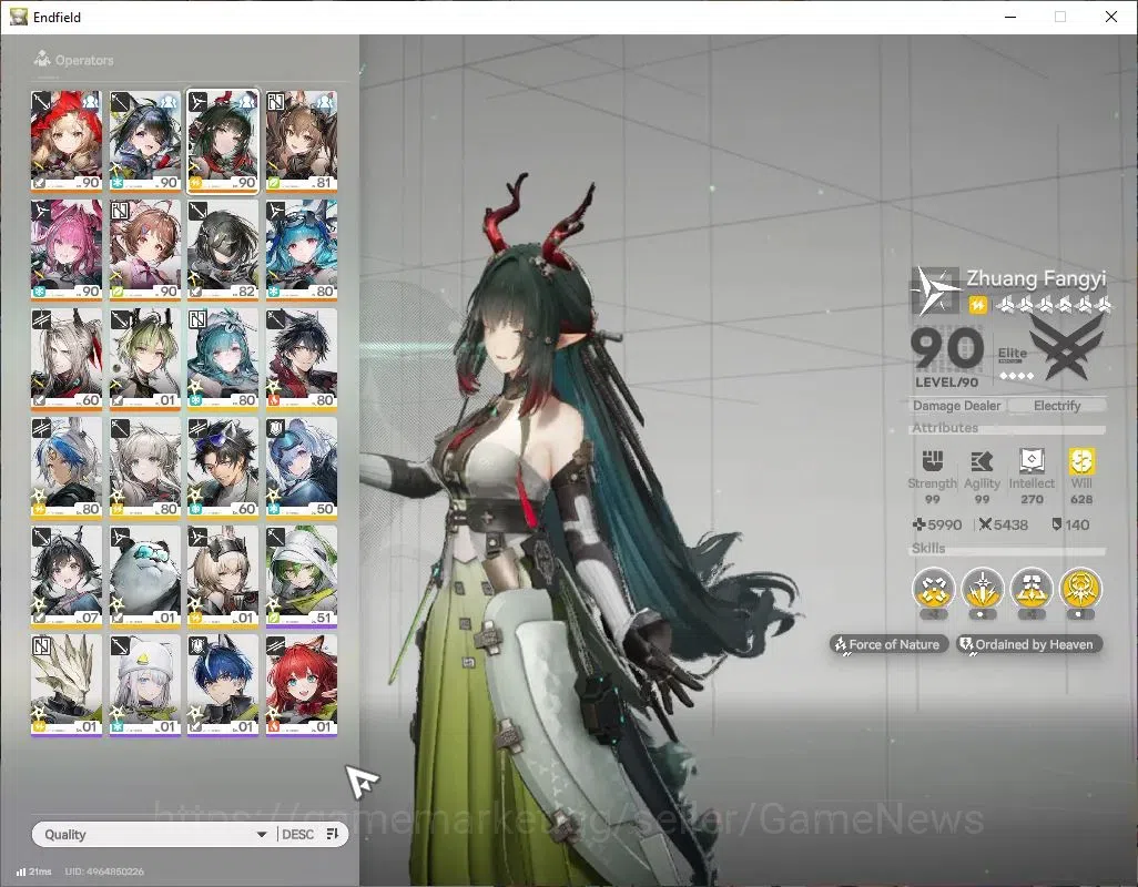 Arknights: Endfield Accounts ASIA|Lv59|10SSR(5Limited)+19(*6WEP)|[(ZhuangFangyi image 2