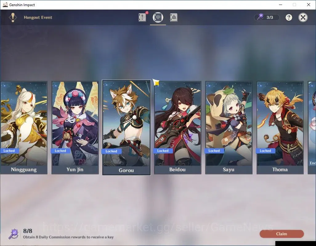 Genshin Impact Accounts ASIA|AR 56|10 Limited+4(*5Weapon)|(Clorinde,Raiden image 16