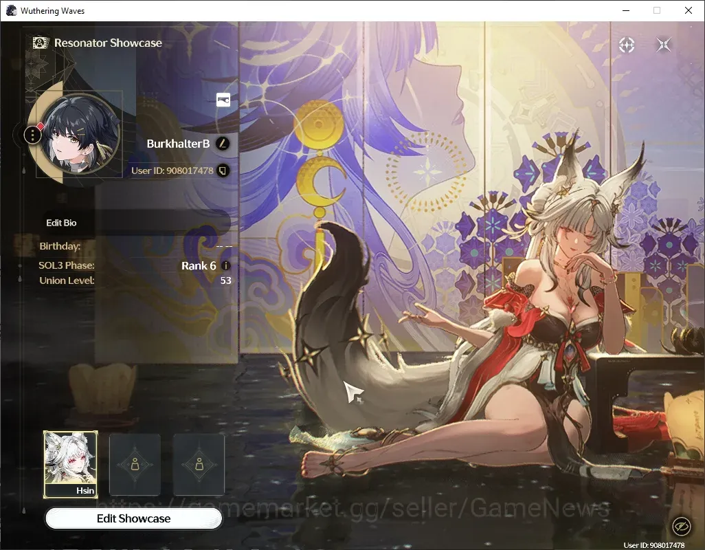 Wuthering Waves Accounts Starter SEA|UL 53|1 Limited (Hsin RC6 + Sign) & 4 Standard Verina,Jianxin,Encore,Calcharo|DB Lvl 1