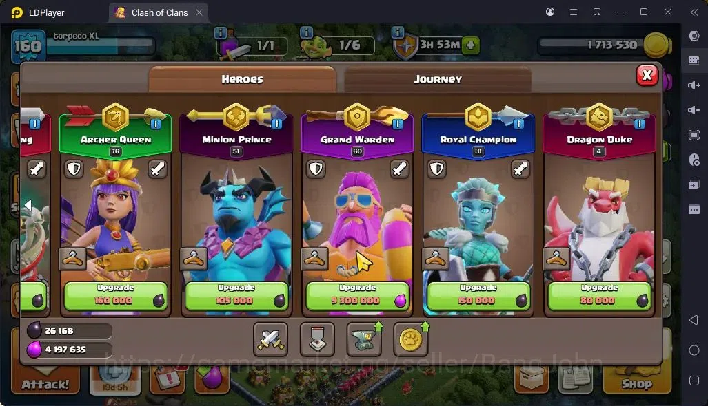 Clash of Clans Accounts High-End TH 15-BH 9| LVL160 | BK85,AQ76,MP51,GW60,RC31,DD4 | BM14 BC16 | 2 Legend skin & 3 Gold |Gem 10