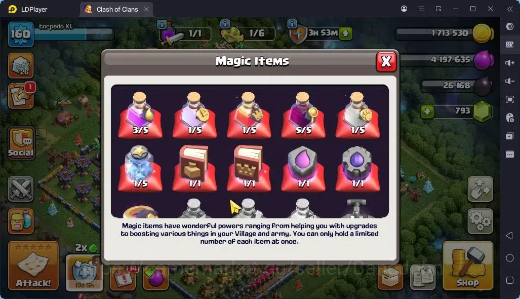 Clash of Clans Accounts High-End TH 15-BH 9| LVL160 | BK85,AQ76,MP51,GW60,RC31,DD4 | BM14 BC16 | 2 Legend skin & 3 Gold |Gem 5