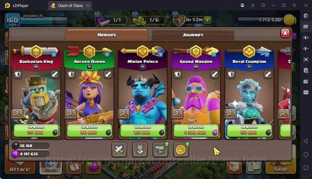Clash of Clans Accounts High-End TH 15-BH 9| LVL160 | BK85,AQ76,MP51,GW60,RC31,DD4 | BM14 BC16 | 2 Legend skin & 3 Gold |Gem 9