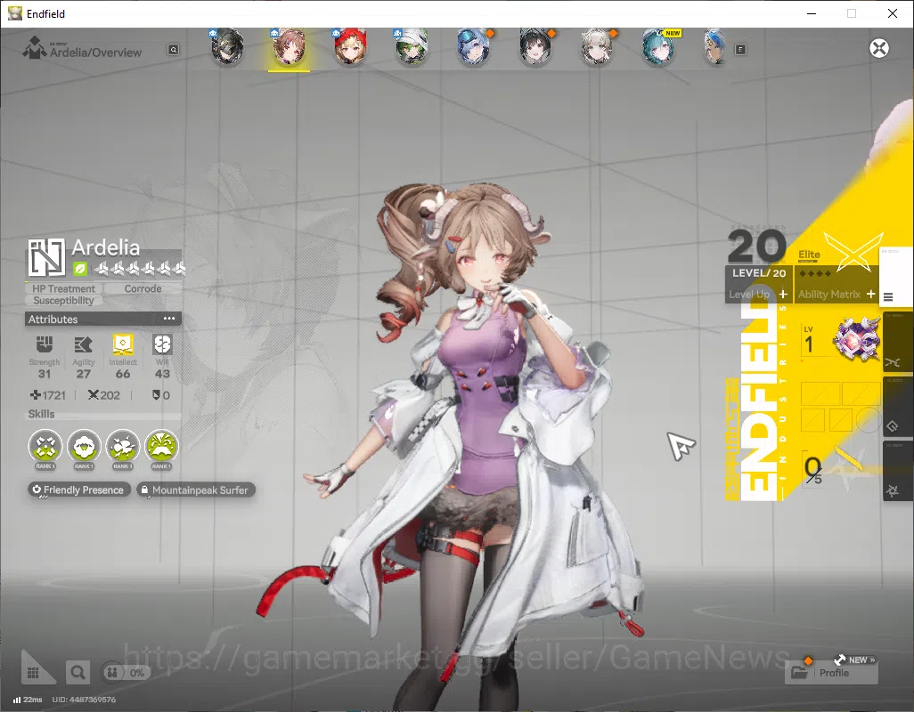 Arknights: Endfield Accounts ASIA|Lv2|2SSR(1Limited)+1(*6WP)|[Rossi],Ardelia+Si image 5