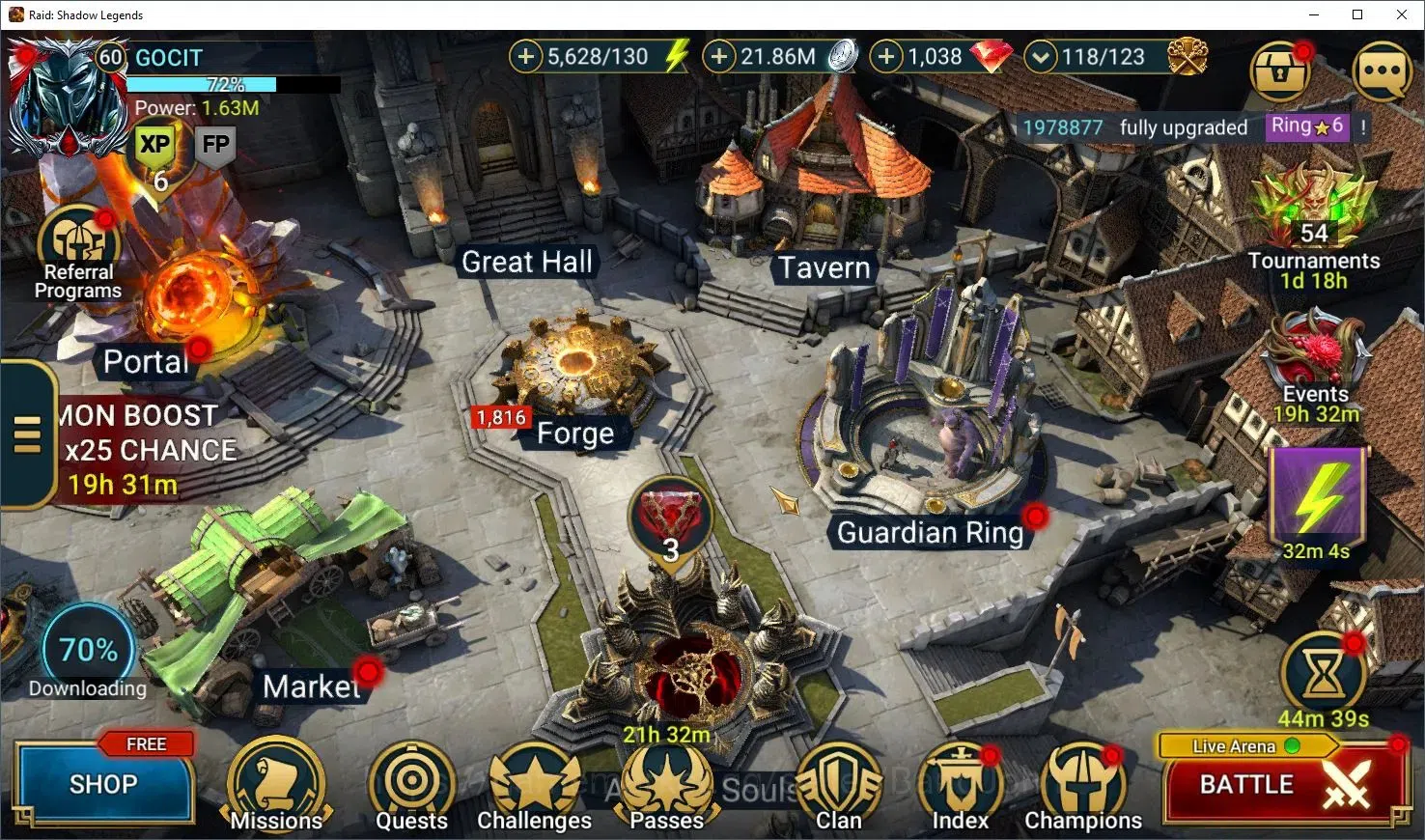 Raid: Shadow Legends Accounts Mid-Game Lv60 1,6M Pwr|1Mythical(Komidus Darksmile)+34 Legend(Ninja,Xenomorph,Ezio 1