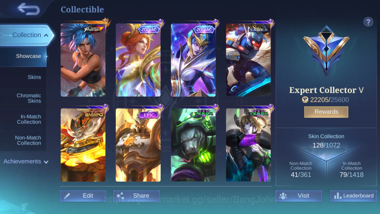 Mobile Legends: Bang Bang Accounts Hero 82 | Skin 128 | Emblem Max 6 | Zodiac Aurora  image 4