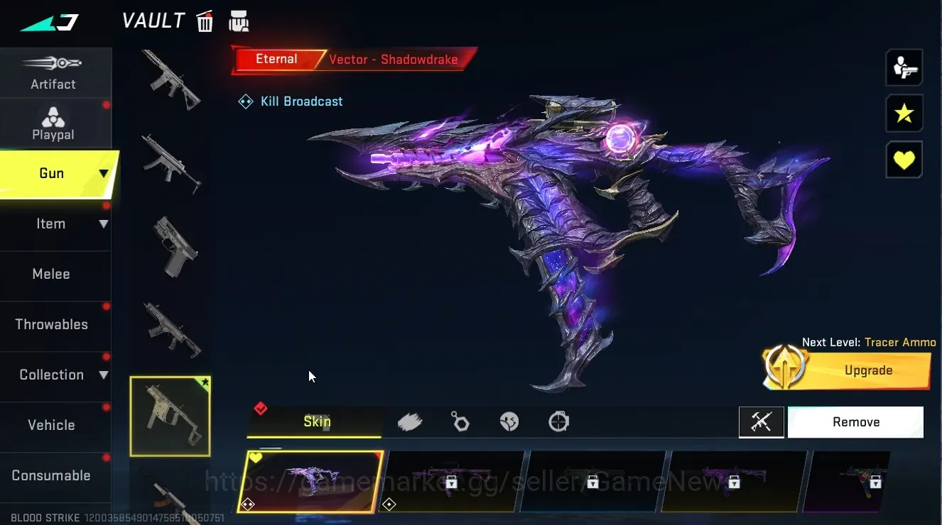 Blood Strike Accounts Collab Skin Asia|Eternal Vector Shadowdrake|Ultra M700 Copperhead|2 Legendary (M4A1,Kala)|5 1