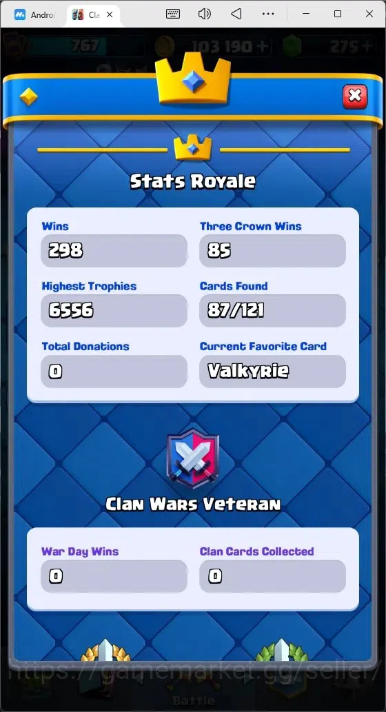 Clash Royale Accounts Mobile |Trophy 6500|6 EVO Cards|1 Hero Card|275 Ge image 2
