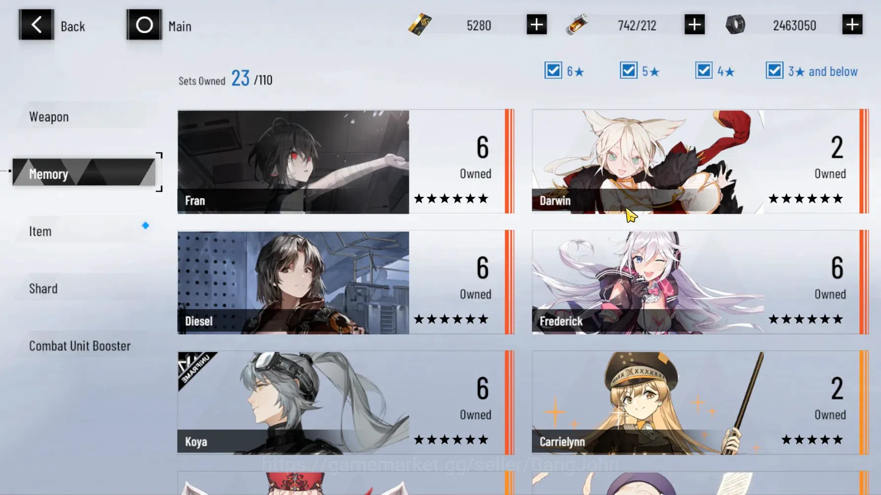 Punishing: Gray Raven Accounts ASIA | Lv 74 | (S Lucia CW Lv 80)+Sign , S Lilith image 11