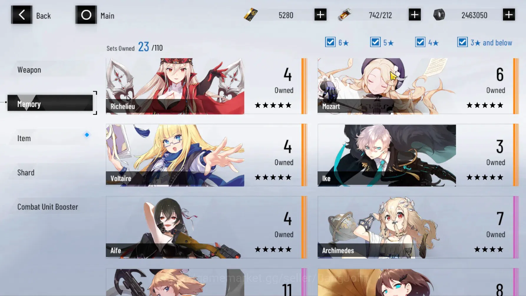 Punishing: Gray Raven Accounts ASIA | Lv 74 | (S Lucia CW Lv 80)+Sign , S Lilith image 12