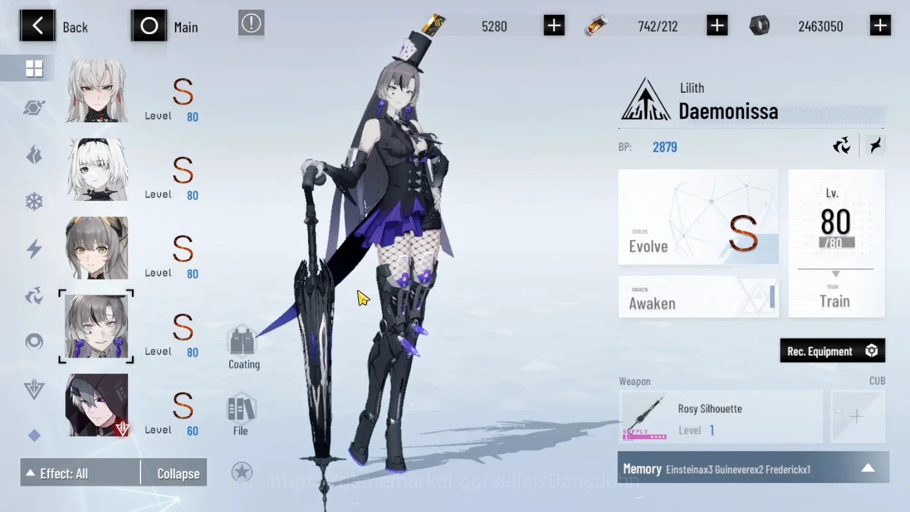 Punishing: Gray Raven Accounts ASIA | Lv 74 | (S Lucia CW Lv 80)+Sign , S Lilith image 3
