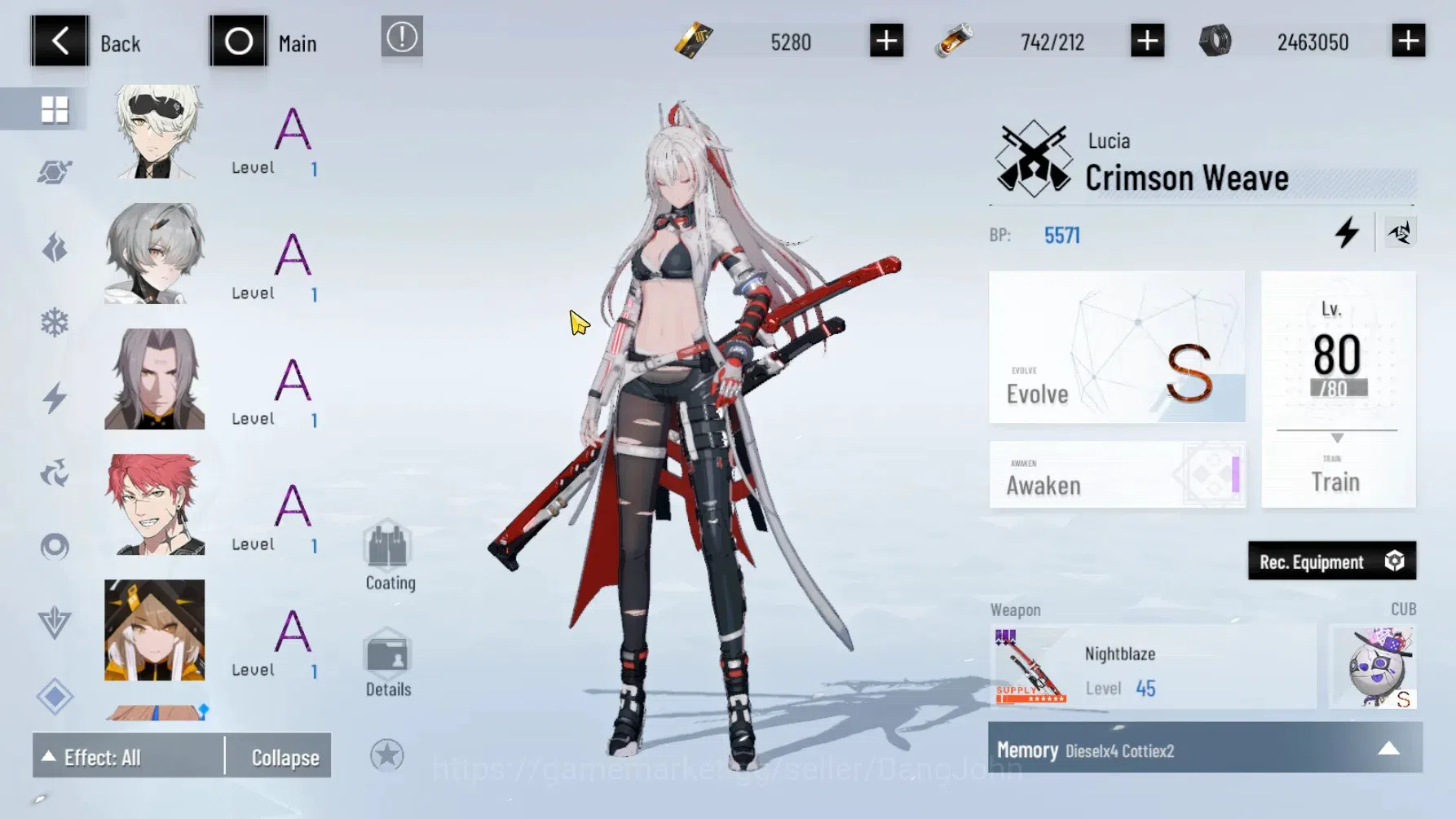 Punishing: Gray Raven Accounts ASIA | Lv 74 | (S Lucia CW Lv 80)+Sign , S Lilith image 5