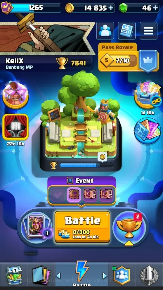 Clash Royale Accounts Others Trophy 7841 | CL 1265 | KTL 13 | 121 Cards | 6 Camp | 2 Hero | 14 Evo | Arena 20 | 14K Coin+46 1