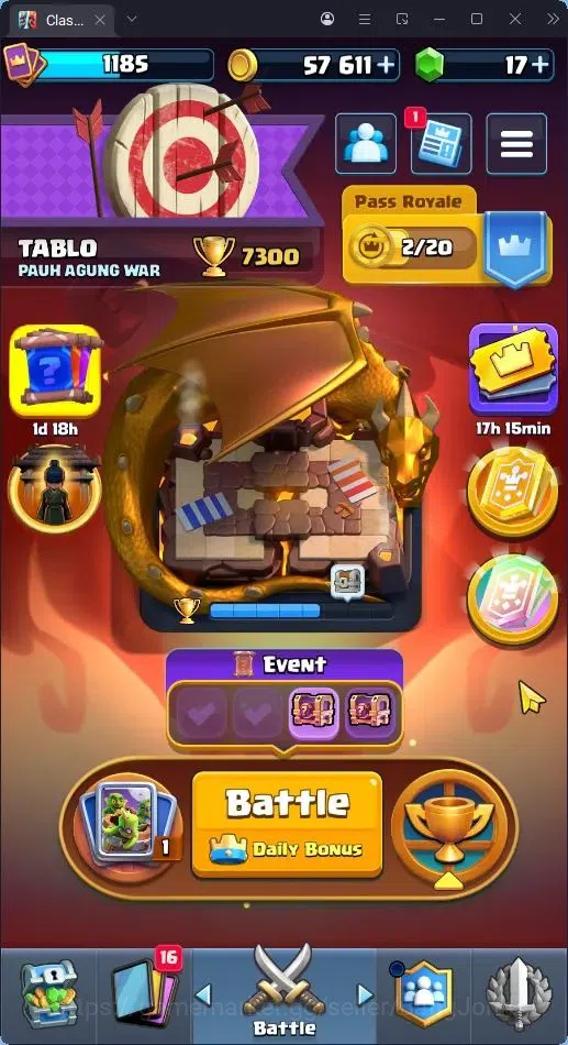 Clash Royale Accounts Others Trophy 7300|CL 1185|KTL 13|115 Cards|3 Champ|3 Hero|10 Evo|Arena 19|SCID Proteck Off| TakeMail 1