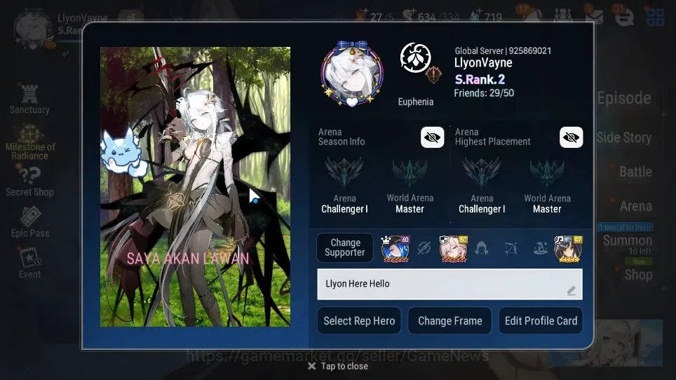 Epic Seven Accounts GLOBAL Unverif|12 ML[Monarch otS Iseria,Salome,BAr image 2