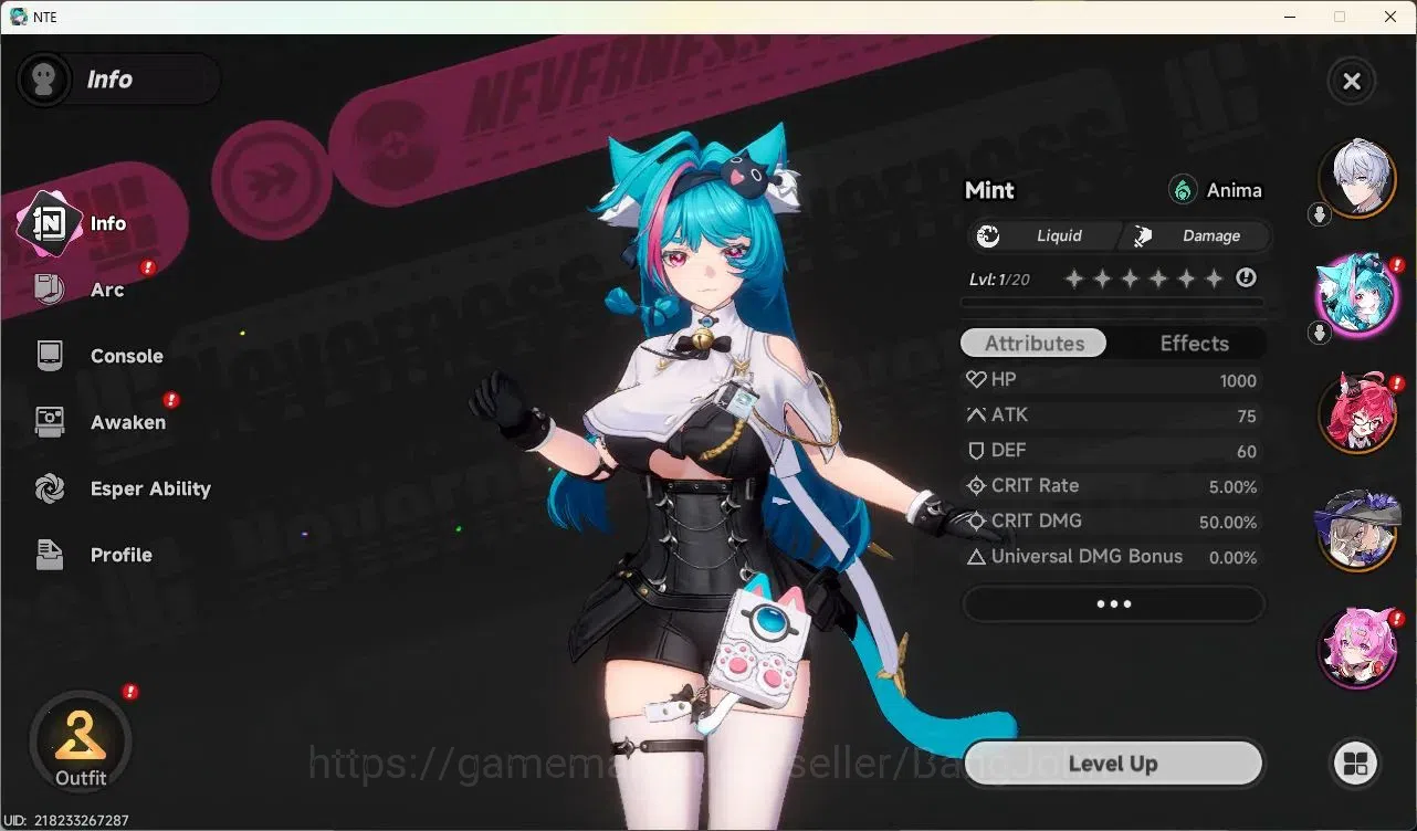 Neverness to Everness Accounts NA | Starter Lv 3 | 2 SSR (Nanally,Jiuyuan)+ 6 SR image 2