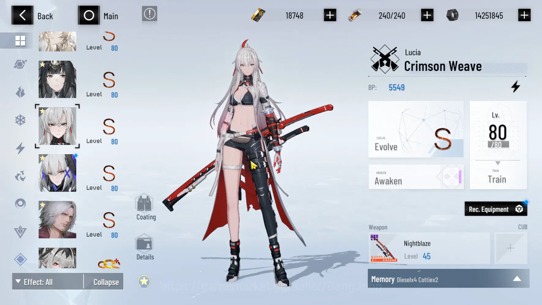Punishing: Gray Raven Accounts ASIA PACIFIC | LEVEL 89 | Selena Destiny Skin | Lu image 10