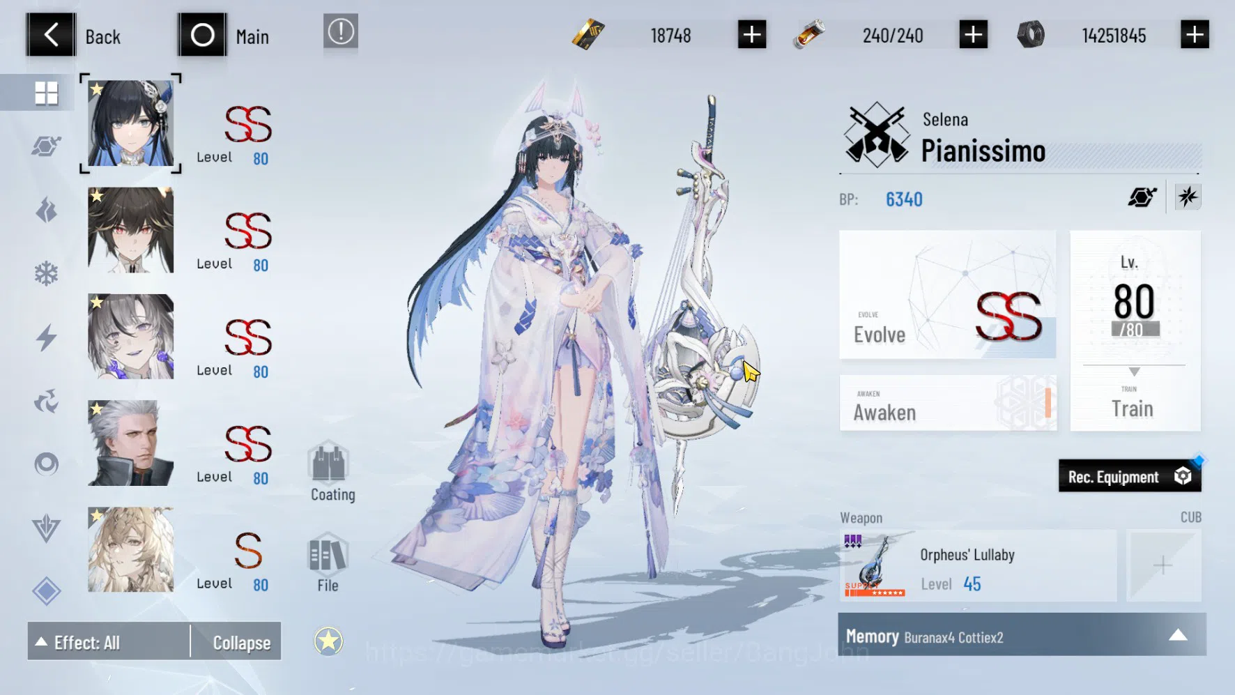 Punishing: Gray Raven Accounts ASIA PACIFIC | LEVEL 89 | Selena Destiny Skin | Lu image 2