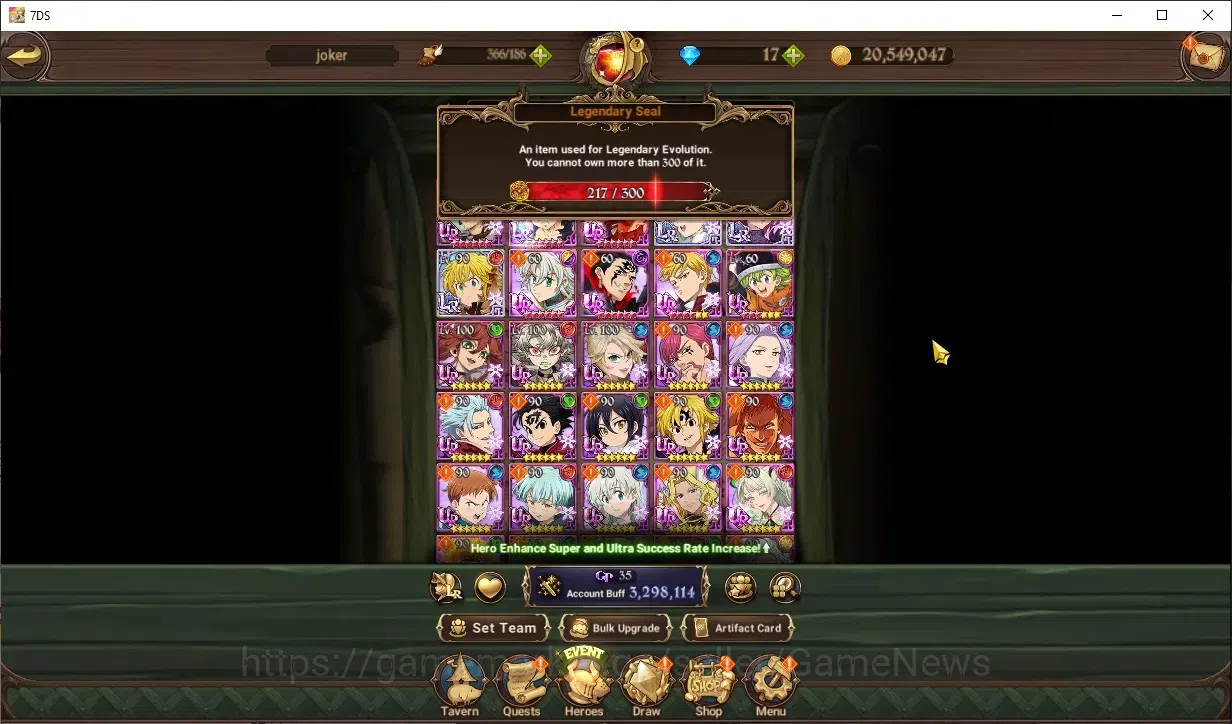 The Seven Deadly Sins: Grand Cross Accounts Endgame Global|3,2M CC|217 LS|3 LR+12 UR +Collab Gachia|H Gowther2/6,LMeli2/6,P 1