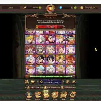 The Seven Deadly Sins: Grand Cross Accounts Endgame Global|3,2M CC|217 LS|3 LR+12 UR +Collab Gachia|H Gowther2/6,LMeli2/6,P