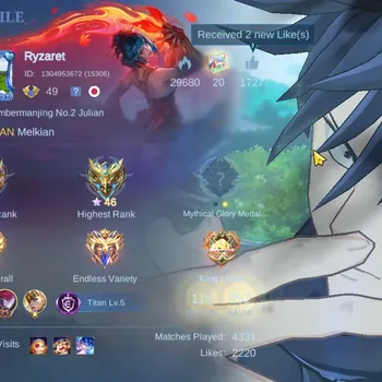 Mobile Legends: Bang Bang Accounts Others Hero 116|Skin 252|JJK Julian|Naruto Julian+Suyou|Aspi Angela|LB
