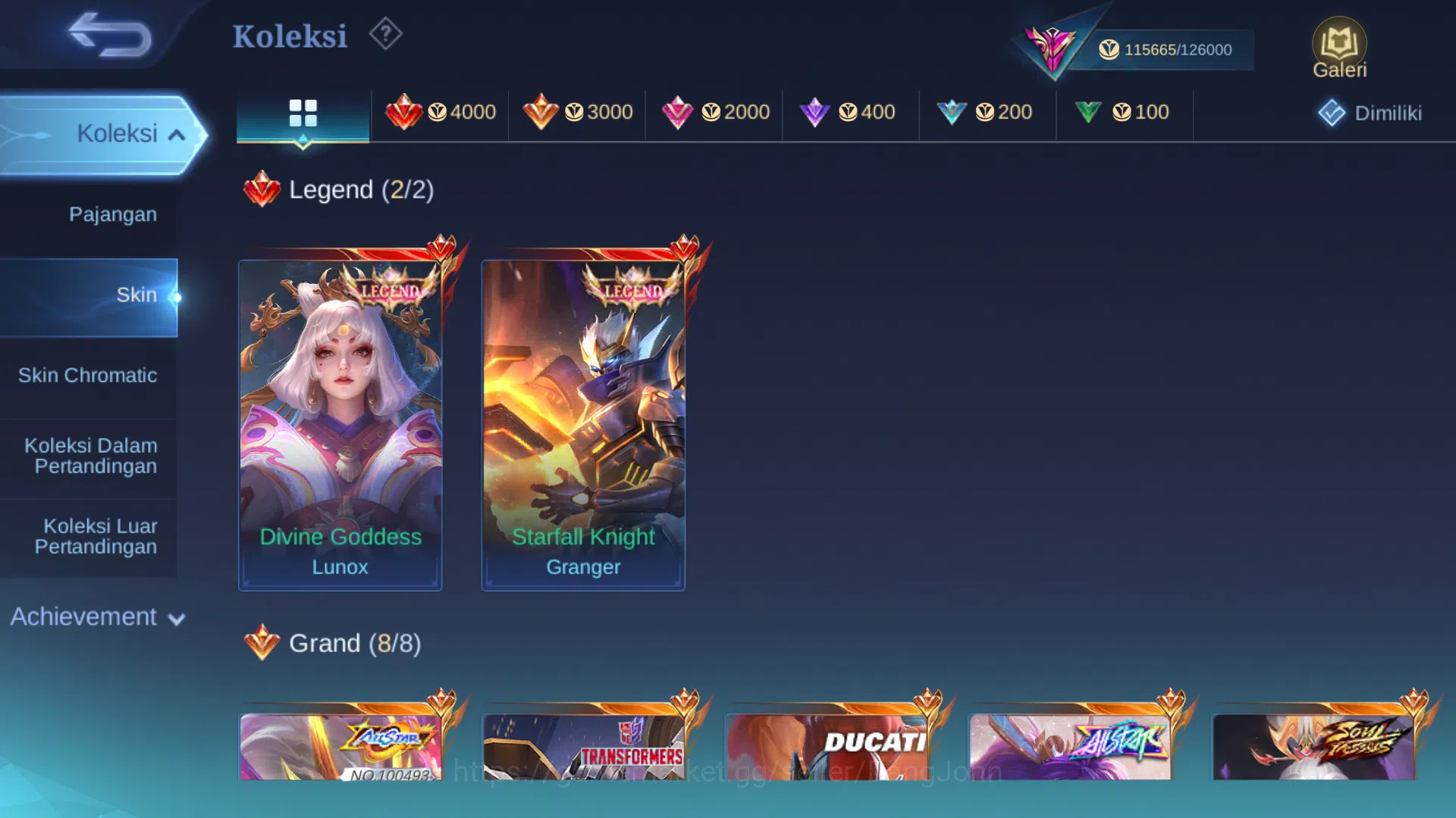 Mobile Legends: Bang Bang Accounts Others Hero 131 | Skin 348 | Legend Granger | Legend Lunox | AllStar Moskov | AllStar 5