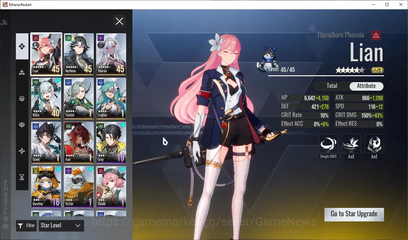 Etheria: Restart Accounts Global-S25|Lv16|8 SSR[Lian,Nathenn,Sharon,Kloss,Ti image 2
