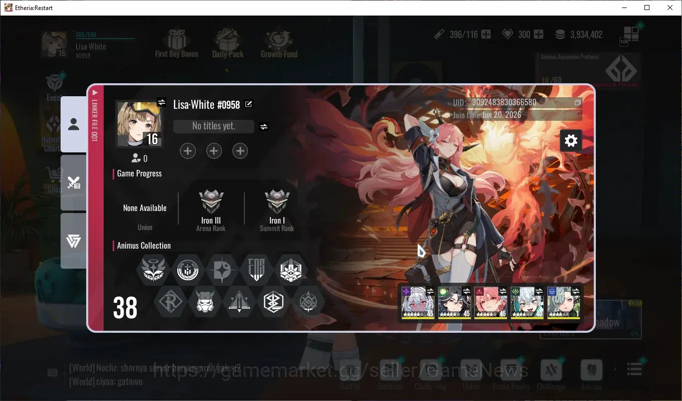 Etheria: Restart Accounts Global-S25|Lv16|8 SSR[Lian,Nathenn,Sharon,Kloss,Ti image 6