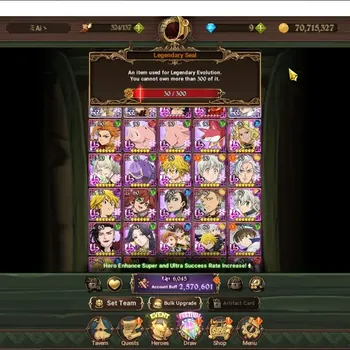 The Seven Deadly Sins: Grand Cross Accounts Endgame GLOBAL|2,5M CC|3 LR +11 UR +Collab Gachia|P Brunhild,LMeli,P