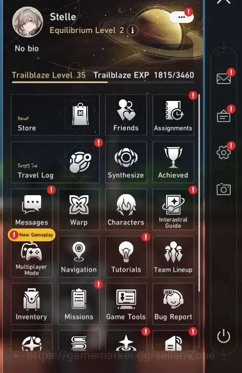 Honkai Star Rail Accounts Starter Asia|TL 35|Starter|3 Limited|Yao Guang+Sign,Jingliu,Huohuo|Gepard|MC Female|All Unset|Take 1