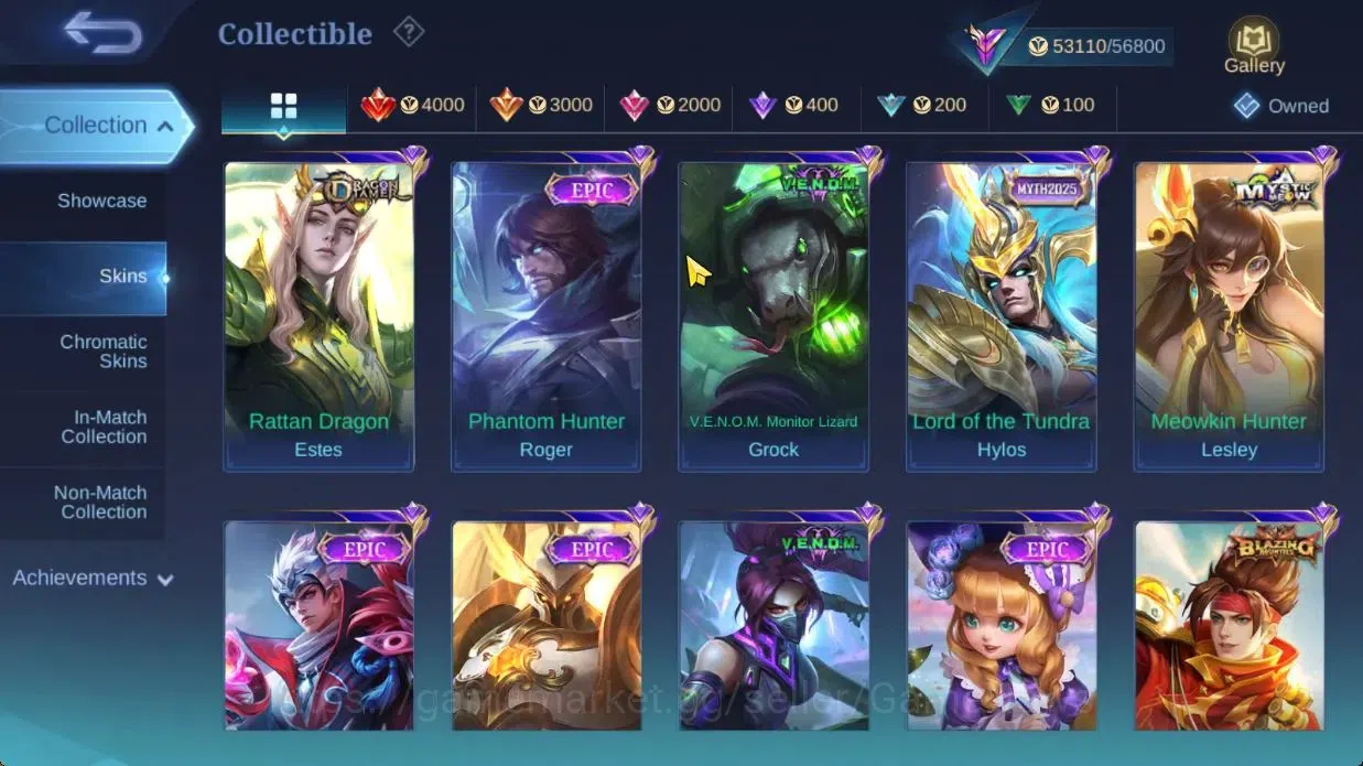 Mobile Legends: Bang Bang Accounts Hero 103|Skin 190|High Glory 73|KOF Karina,PRIME G image 10