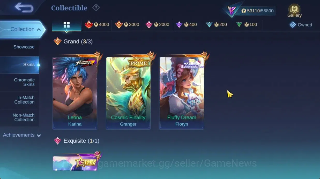 Mobile Legends: Bang Bang Accounts Hero 103|Skin 190|High Glory 73|KOF Karina,PRIME G image 6