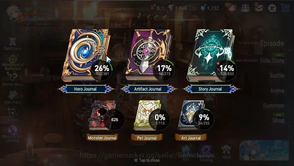Epic Seven Accounts GLOBAL|UnVerif|5 ML (EIlynav,RRoana,LCermia,DJ Bas image 3