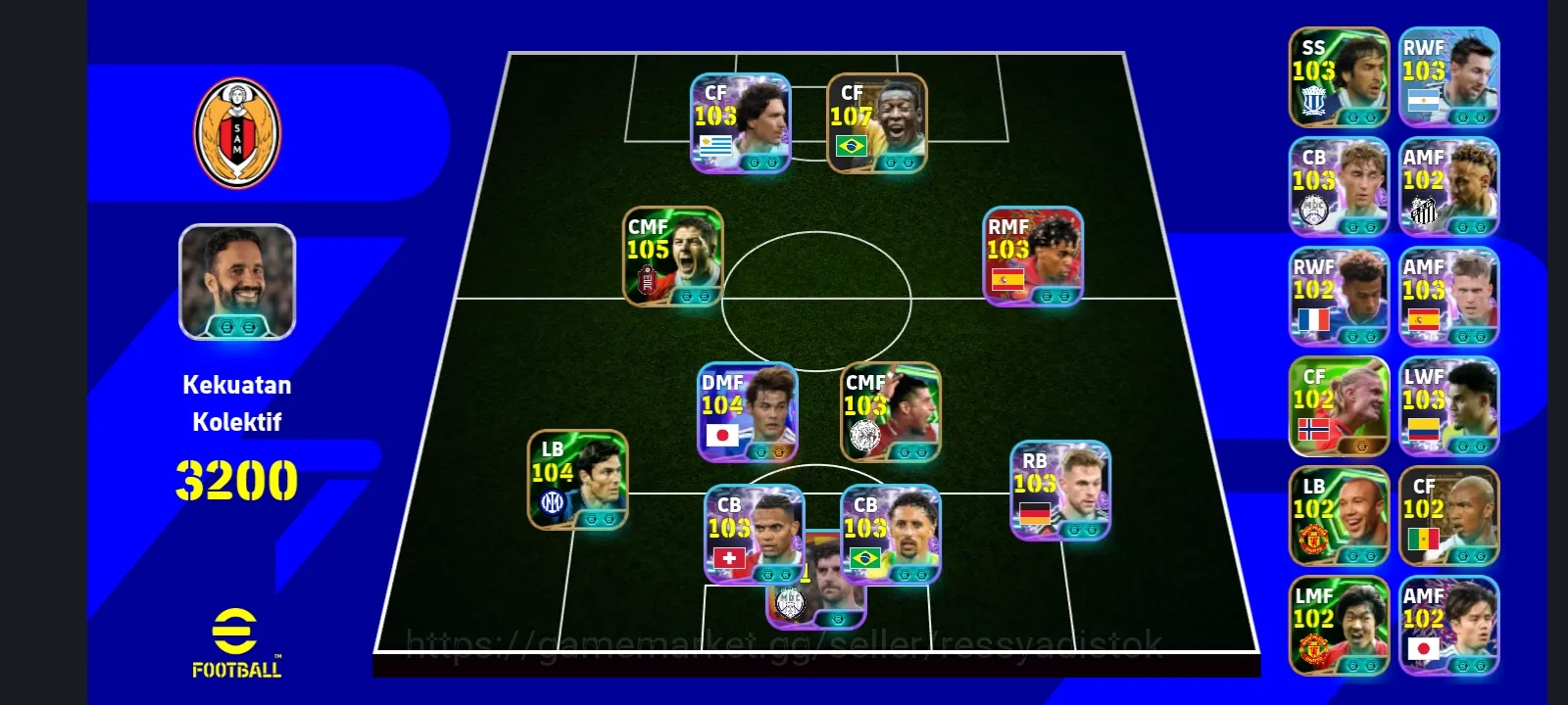 eFootball Accounts Legends & Iconic Players EFOOTBALL COLECTIVE 3200+ | LEGEND PELE,D NUNEZ,S GERARD,ZANETTI,MARQUINHOS,F 1