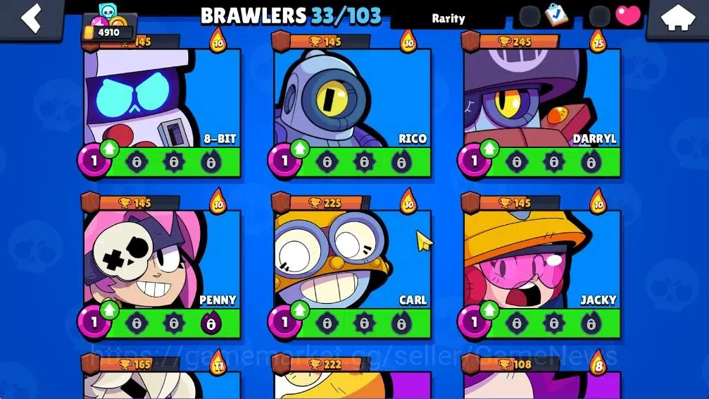 Brawl Stars Accounts 4910 Trophy|33 Brawlers|10k Bling|1 Legend [Paper  image 10