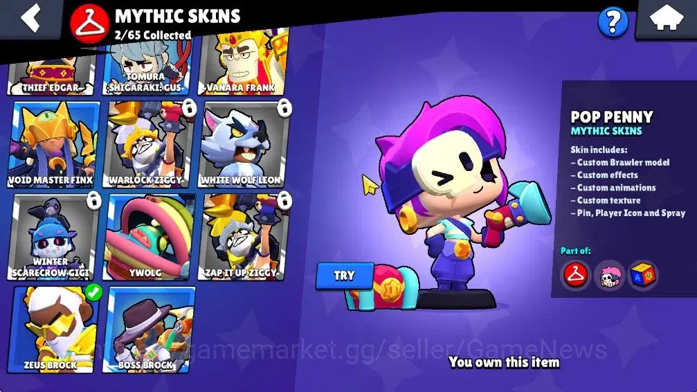 Brawl Stars Accounts 4910 Trophy|33 Brawlers|10k Bling|1 Legend [Paper  image 15