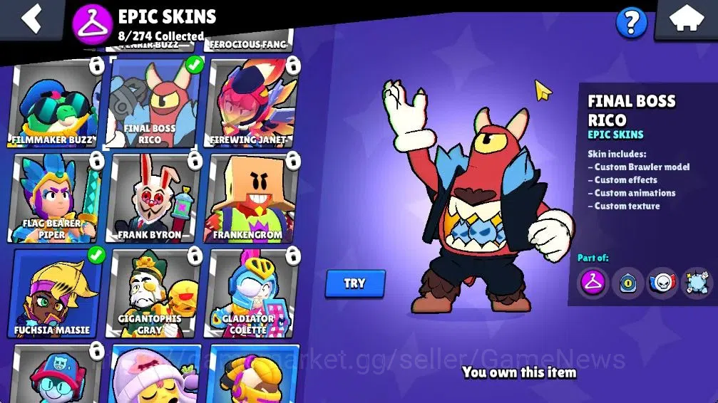 Brawl Stars Accounts 4910 Trophy|33 Brawlers|10k Bling|1 Legend [Paper  image 16