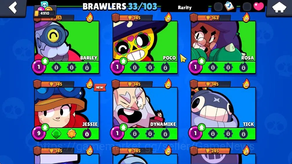 Brawl Stars Accounts 4910 Trophy|33 Brawlers|10k Bling|1 Legend [Paper  image 9