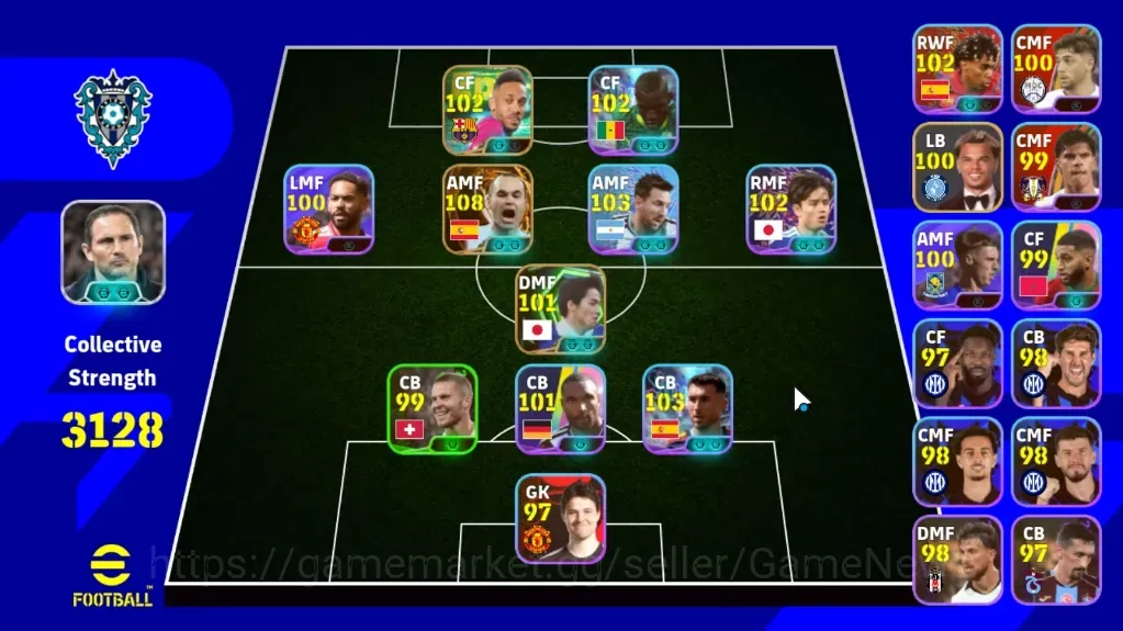 eFootball Accounts Legends & Iconic Players Android|Power 3128|Big Time Andres Iniesta|8 Show Time Anymeric Laporte,Lionel 1